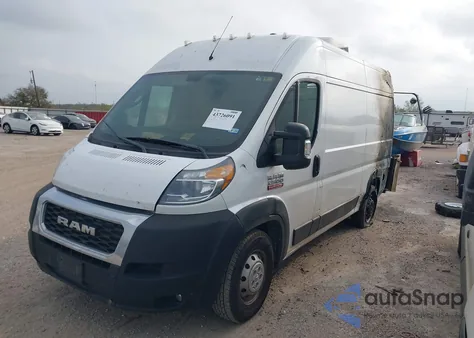 2019 Ram Promaster 2500 High Roof 136 Wb из США, поврежденный, VIN 3C6TRVCG4KE501502
